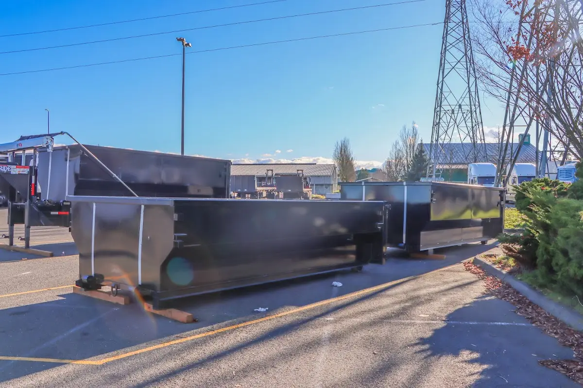 Roll-off dumpster ready for waste disposal at job site for Residential Dumpster Rental in Ledyard